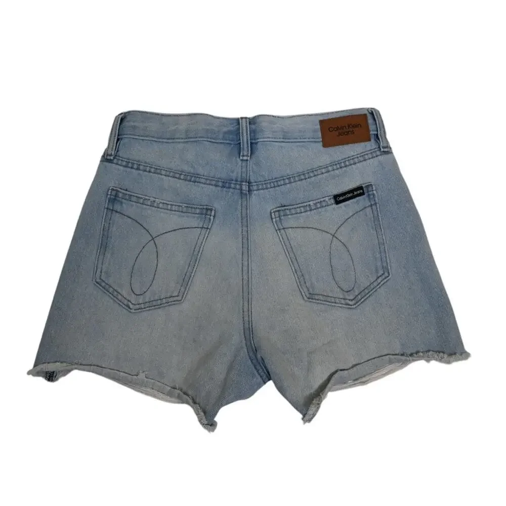 Calvin Klein Jeans Womens 25 Button Fly High Rise Jean Shorts